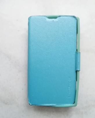 cover per Nokia Lumia 520 a libro azzurra