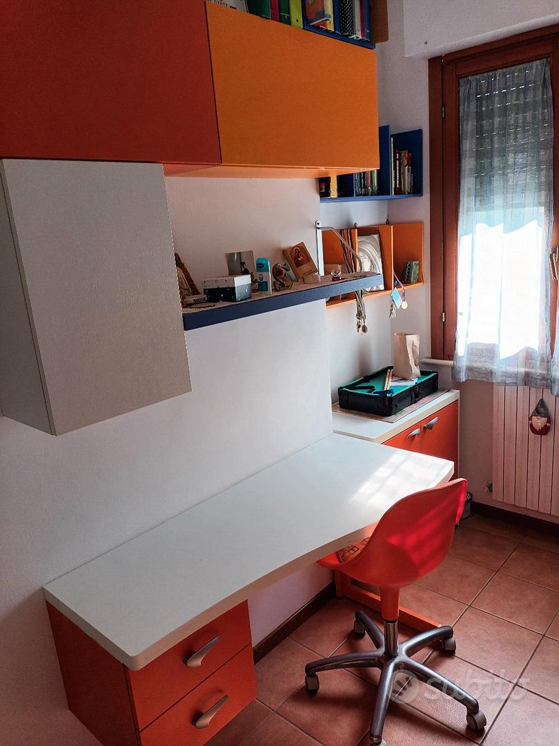 Cameretta Moretti Compact Scrivania Arancione Per Cameretta