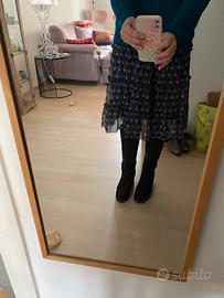 Stivali scamosciati blu scuro