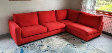 Divano Oliver Giulio Marelli rosso angolo penisola