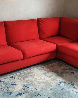Divano Oliver Giulio Marelli rosso angolo penisola