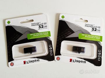 Lotto 2 chiavette USB da 32 GB sigillate