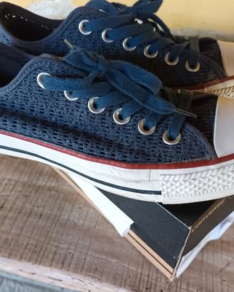Converse blu con pizzo 37