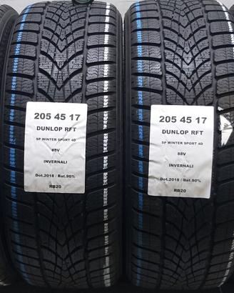 4 GOMME 205 45 17 DUNLOP RFT RB20