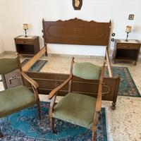 Camera letto in legno anni 70 vintage
