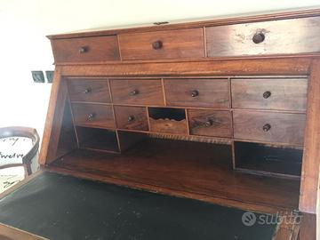 Antico Mobile Scrittoio Cassettiera Ribalta  900
