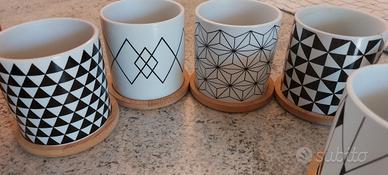 6 vasetti in ceramica per piante  