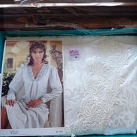 camicia da notte vintage tg. 52 in raso e pizzo 