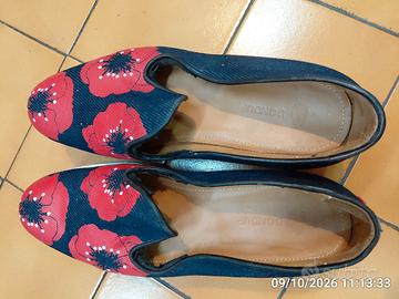SCARPE  IN TELA COLORE ROSSO 