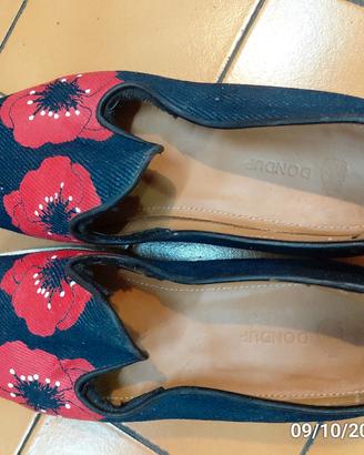 SCARPE  IN TELA COLORE ROSSO 
