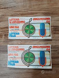 Due biglietti lotteria di Capodanno 1969