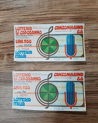 Due biglietti lotteria di Capodanno 1969