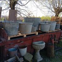 Mastelle Tinozze in ferro Zincato giardino o orto