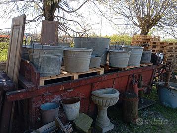 Mastelle Tinozze in ferro Zincato giardino o orto