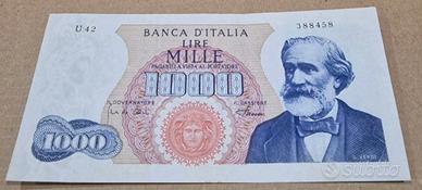 RARA MILLE 1000 LIRE VERDI 1° TIPO 04/01/1968