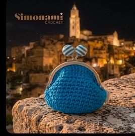 Portamonete Uncinetto " Notte A Matera"