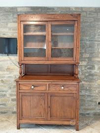 Credenza con vetrina in legno – Stile arte povera