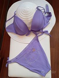 Slip bikini Hello Kitty strass, (+ top omaggio)