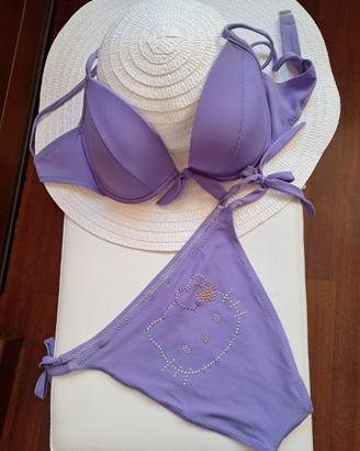 Slip bikini Hello Kitty strass, (+ top omaggio)