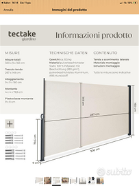 Tenda a scorrimento laterale Tectake