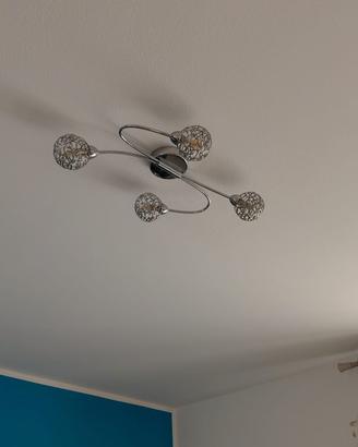 Plafoniera moderna cromata a 4 luci
