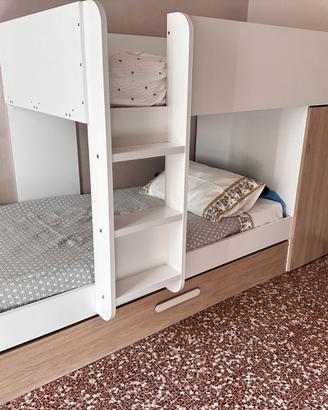 Letto a castello con cassettoni + materassi memory