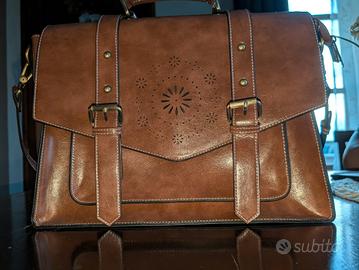 Borsa VINTAGE in ecopelle effetto CUOIO