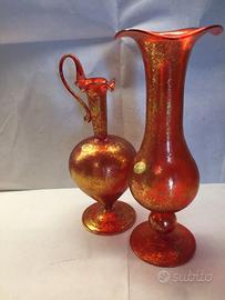 Murano coppia preziose brocche in vetro/cristallo