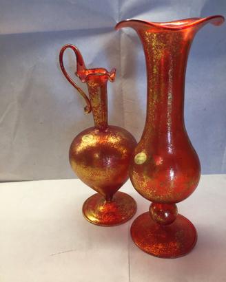 Murano coppia preziose brocche in vetro/cristallo