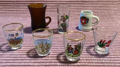7 bicchieri vintage Germania e Svizzera