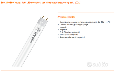 10 neon a led modello Osram SubstiTube St8v-18-865