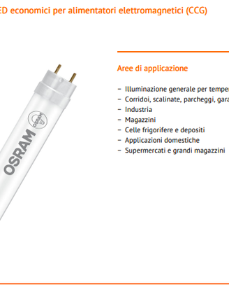 10 neon a led modello Osram SubstiTube St8v-18-865