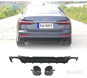 DIFFUSORE AUDI A6 18-22 LOOK RS6 NERO LUCIDO