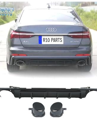 DIFFUSORE AUDI A6 18-22 LOOK RS6 NERO LUCIDO