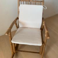 Sedia a dondolo bamboo mai usata