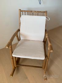 Sedia a dondolo bamboo mai usata