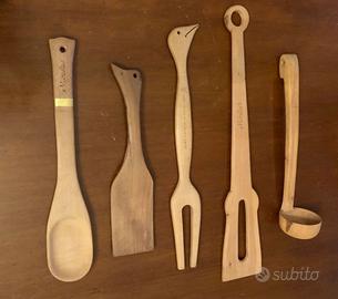 Paletta forchettone mestolo mescolatore di polenta