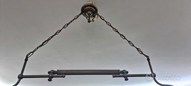 lampadario ottone e ceramica