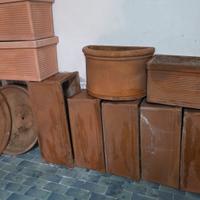 fioriere terracotta e resina 