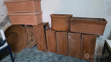 fioriere terracotta e resina 
