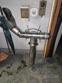 “Canna fumaria inox T + tubo + curva”