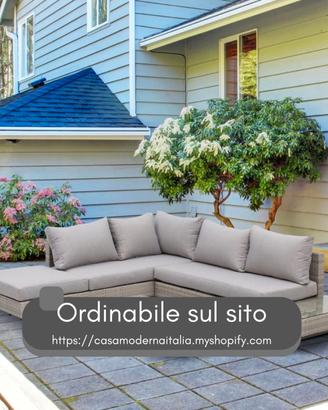 Divani da Esterno in Rattan Grigio