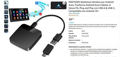 Adattatore Wireless per Android Auto