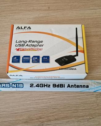 ALFA NETWORK long-range USB adapter + 1x ARS-N19