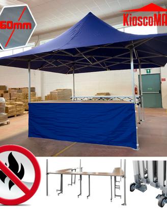 Chiosco gazebo pieghevole 5x5 certificato eventi