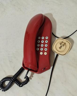 Telefono Insip "Virgola" colore rosso Vintage.