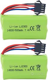 2 Batterie Li-Ion 7.4V 500mAh EC16 DE85 RC