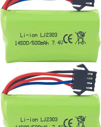 2 Batterie Li-Ion 7.4V 500mAh EC16 DE85 RC