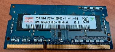 Ram sodimm DDR3 2GB 12800S per notebook