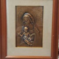 Quadro Madonna col bambino anni '70 Bertagna